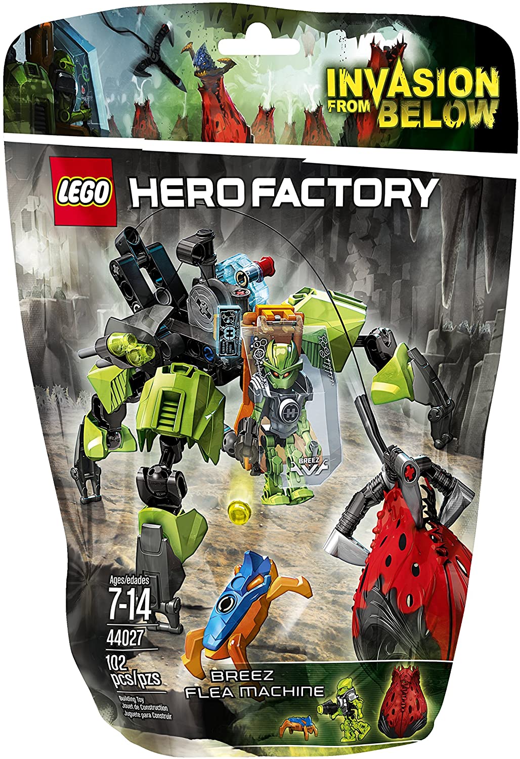 Genuine】LEGO HERO FACTORY breez flea machine 44027 bộ khối xây dựng (102  cái) Đảm bảo chính hãng, từ Đan Mạch 