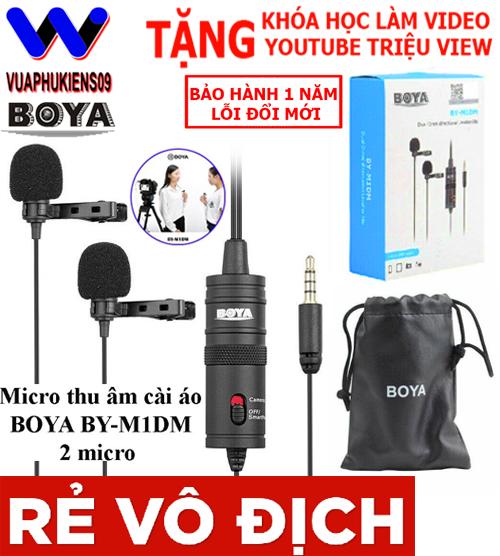 BOYA BY-M1DM Micro Thu Âm Đôi Gài Áo Thích Hợp Cho Các Cuộc Họp Phỏng Vấn