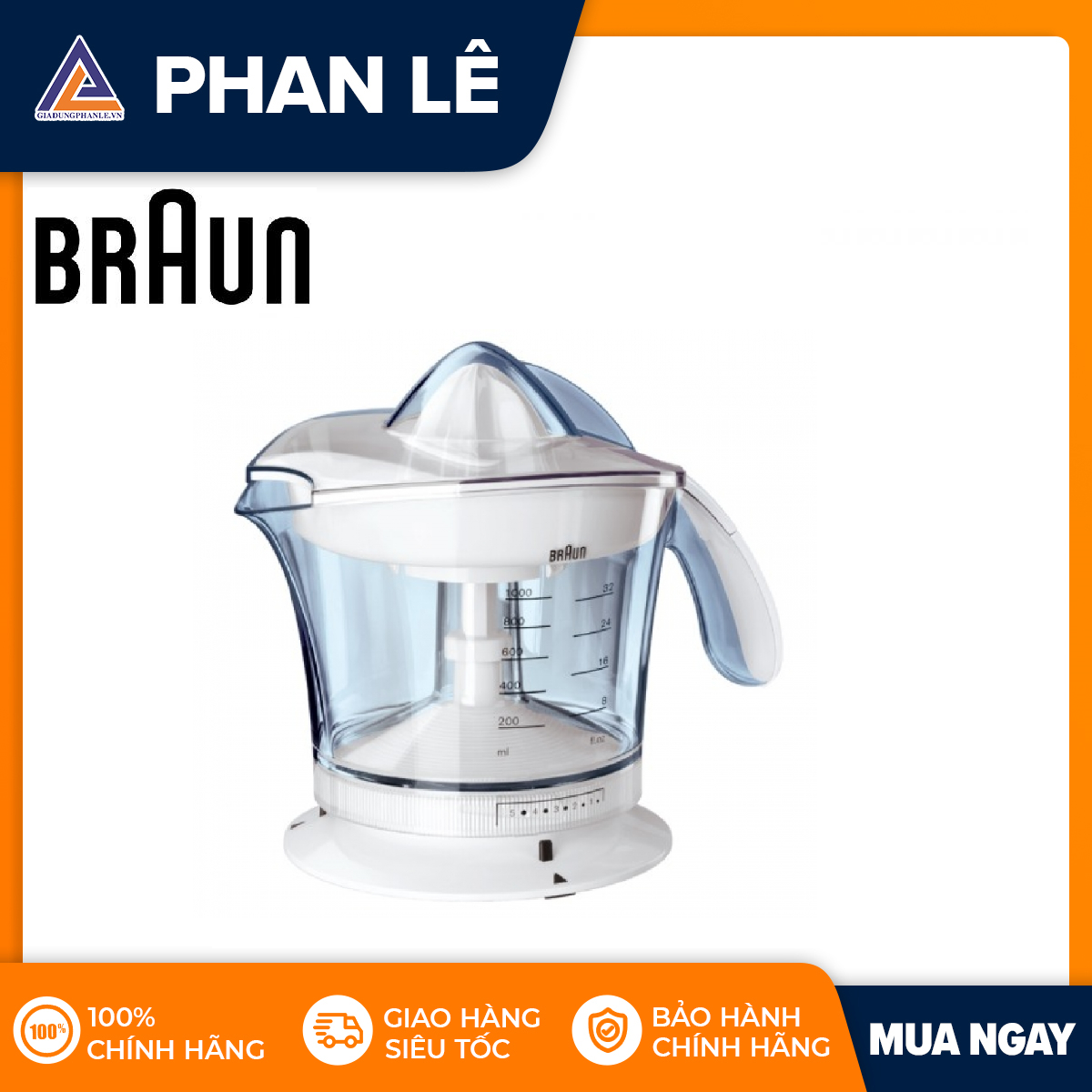 Máy vắt cam Braun MPZ9 (Trắng)