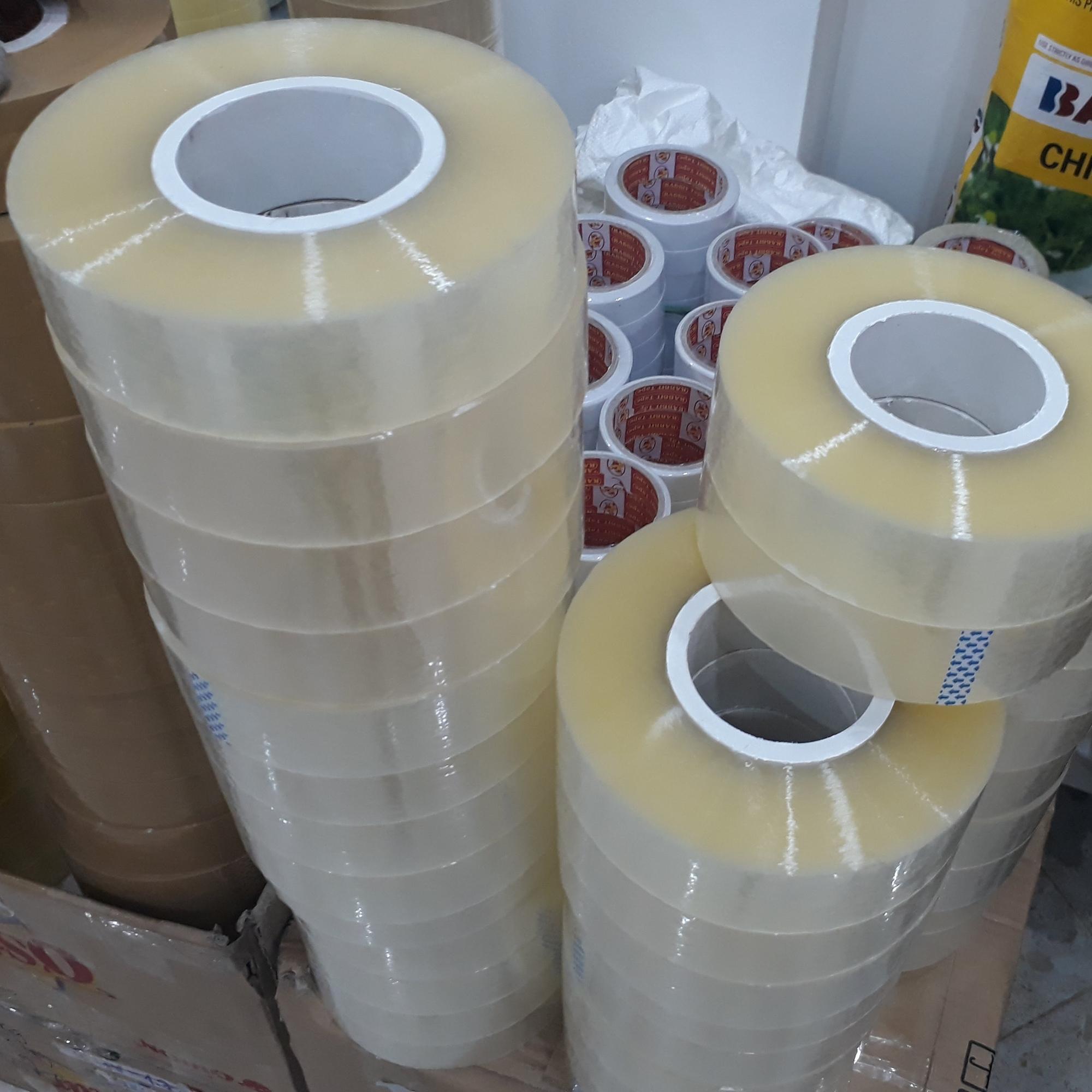 Băng Dính 1kg Lõi Nhựa Siêu Mỏng 2.4mm màu Trắng trong