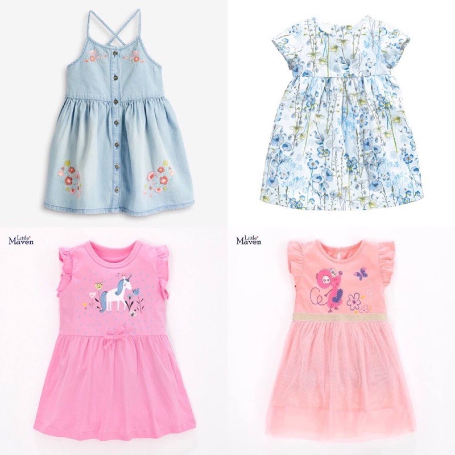 Váy bé gái Little Maven thun cotton chất đẹp