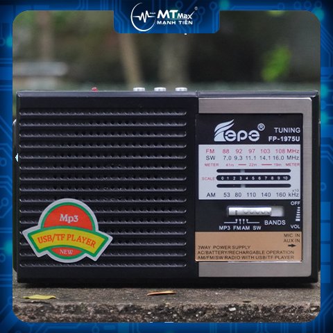 Đài fm radio fp-1975u- loa nghe nhạc kết hợp đài radio - phong cách cổ điển vintage - sang trọng