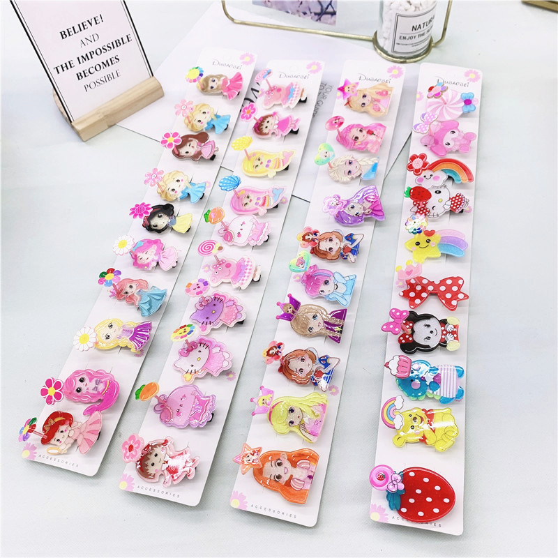 Kẹp tóc mỏ vịt thú nhúng cho bé gái nhiều hình khác nhau- set 2 cái cute