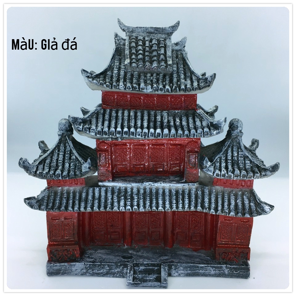 Tiểu cảnh sân vườn, hồ cá, bán cạn, bể cá thủy sinh, hòn non bộ, thác nước, phụ kiện terrarium, sen đá, bonsai, thác nước, mini để bàn. TC002- Mô hình nhà cổ trấn.