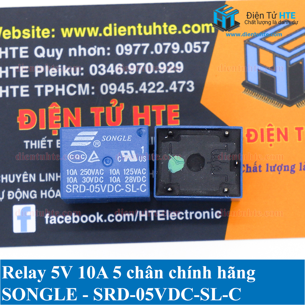 Bộ 4 Relay 5V 10A 5 chân SRD-05VDC-SL-C chính hãng SONGLE