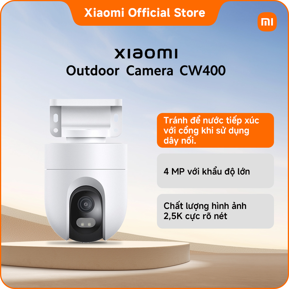 Xiaomi Outdoor Camera CW400 Tầm nhìn ban đêm đủ màu thông minh | Chống nước IP66 | Mạng ăng-ten kép | Hỗ trợ giọng nói hai chiều | Phát hiện con người bằng AI | Hệ thống cảnh báo bằng âm thanh và hình ảnh | Chụp ảnh tua nhanh thời gian