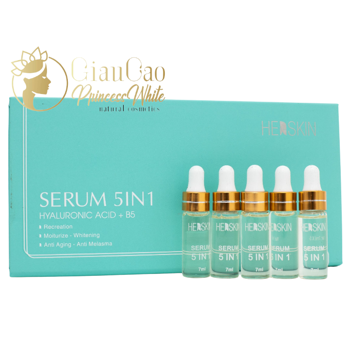 ( Tặng 1 Serum) BỘ 5 LỌ SERUM 5IN1 DƯỠNG TRẮNG , CĂNG BÓNG DA HERSKIN PRINCESS WHITE HỘP 35ML