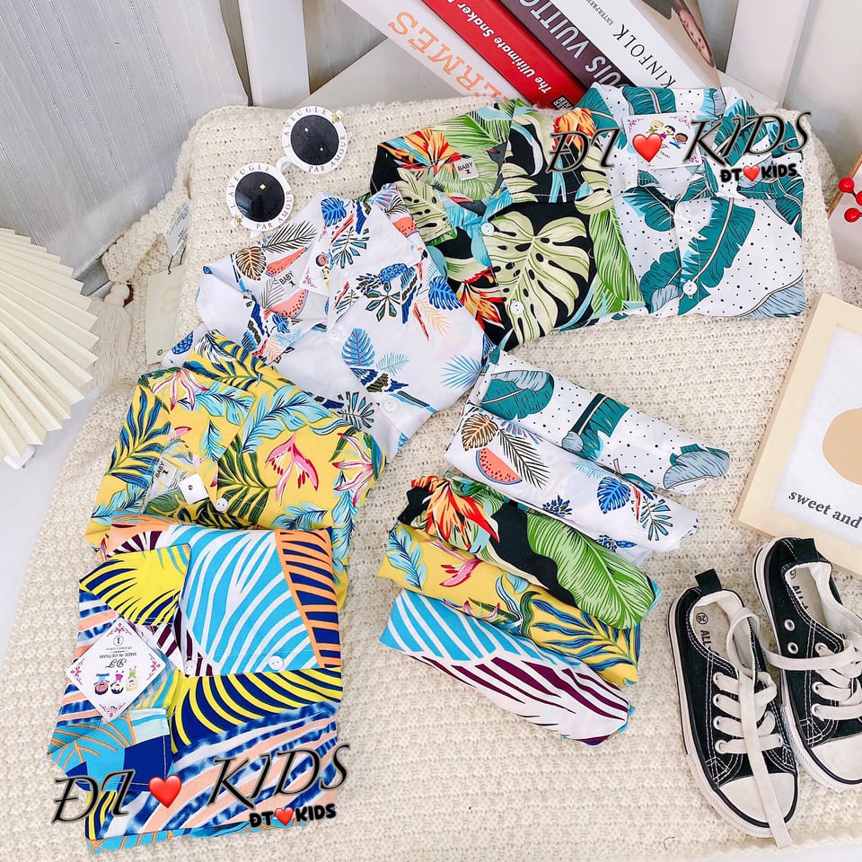 Bộ kate hoa lá cho bé traigái đi họcđi chơi đi biển