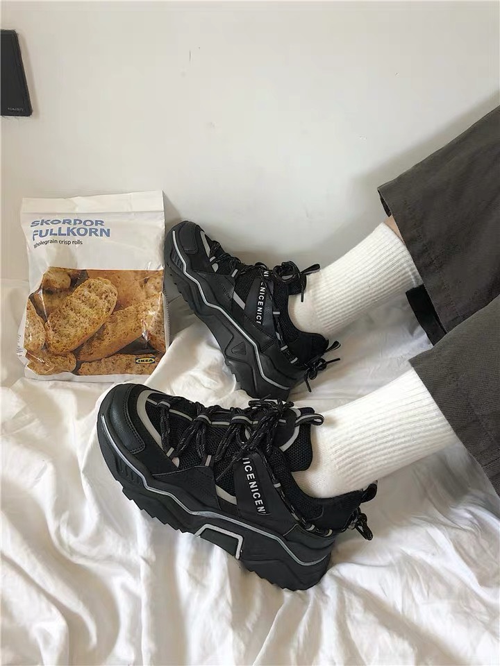 Giầy Nữ Thể Thao Sneaker uzzang vải CENIEN day Phản Quang (Grab Store)