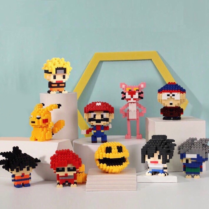 Mô hình lego Mô hình đồ chơi lắp ráp Nhân vật hoạt hình Lego▥❖  Bộ mô hình Lego Naruto Songoku Pikachu tự lắp ráp