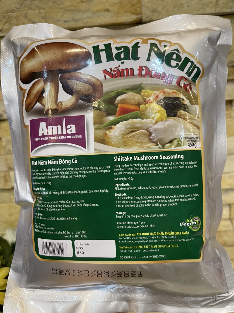 Hạt nêm chay nấm đông cô amla