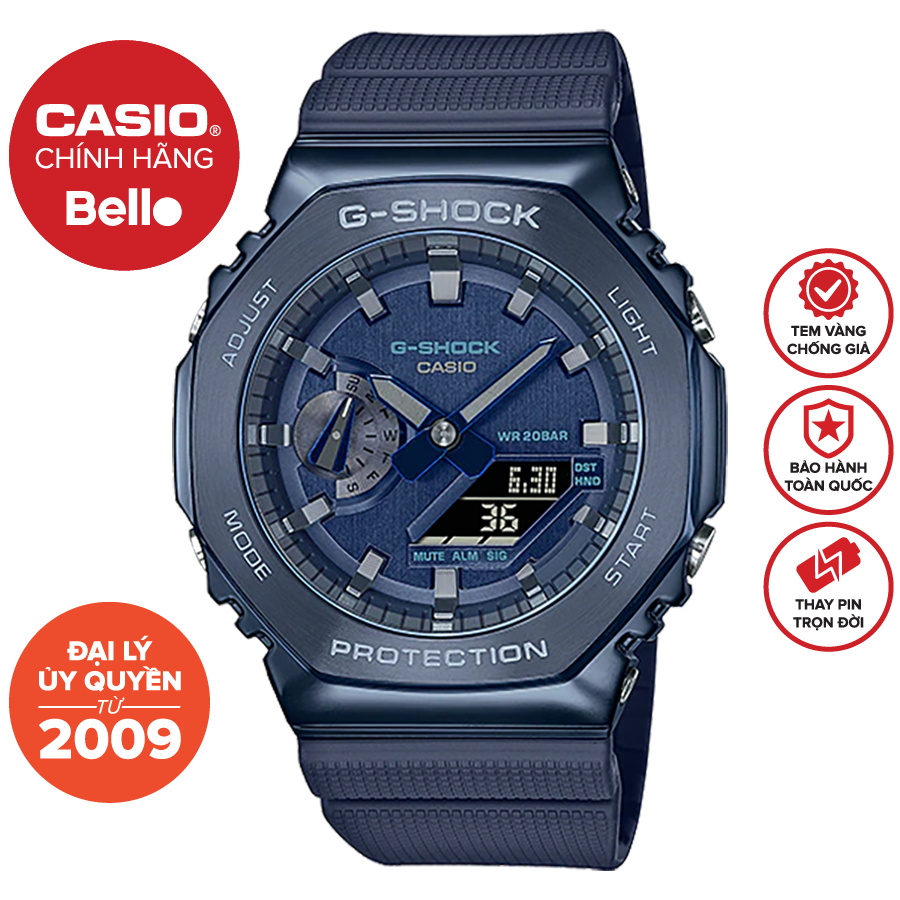 Đồng hồ dây nhựa nam casio g-shock gm-2100n-2adr chính hãng bảo hành 5 năm pin trọn đời
