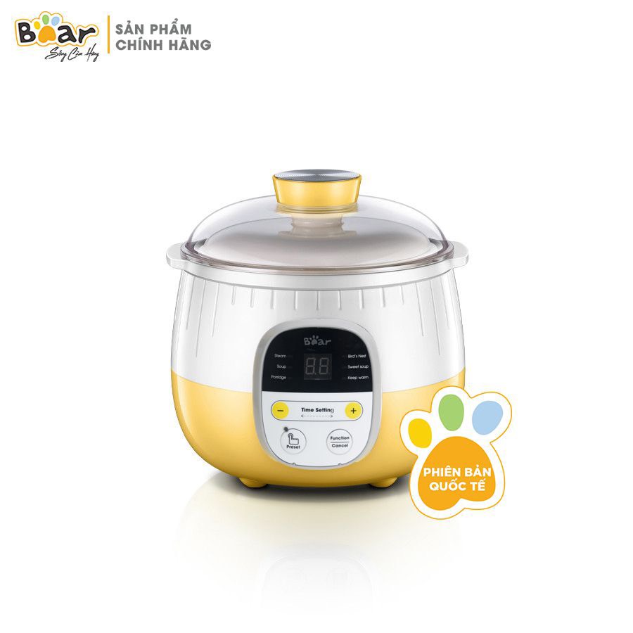 Nồi nấu chậm 0.8l bear sube001, nồi nấu cháo chậm, nồi hầm cháo cho bé bear phiên bản quốc tế - hdsd tiếng việt
