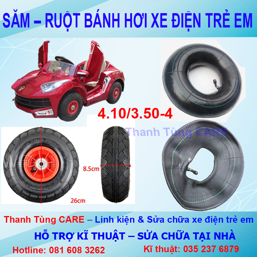 ❤ Săm/Ruột bánh hơi xe điện trẻ em kích thước 4.10/3.50 - 4