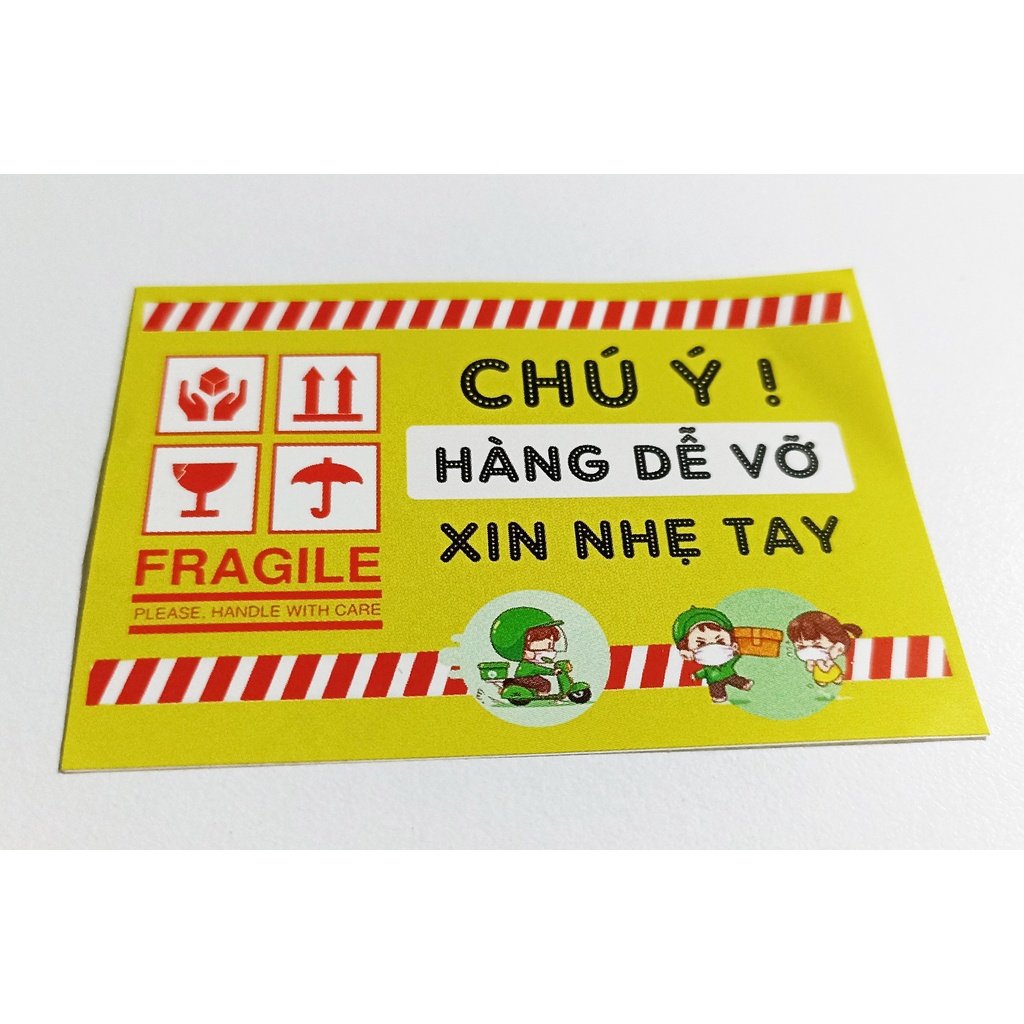 Decal Nhãn Dán Hàng Dễ Vỡ Xin Nhẹ Tay ( Có Keo Dính Phía Mặt Sau)