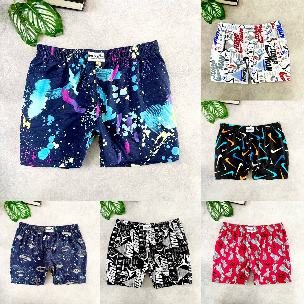 Combo  3 Quần đùi nam thun cotton mặc ngủ thoải mái - mặc mùa hè - đi biển (BIG SIZE)