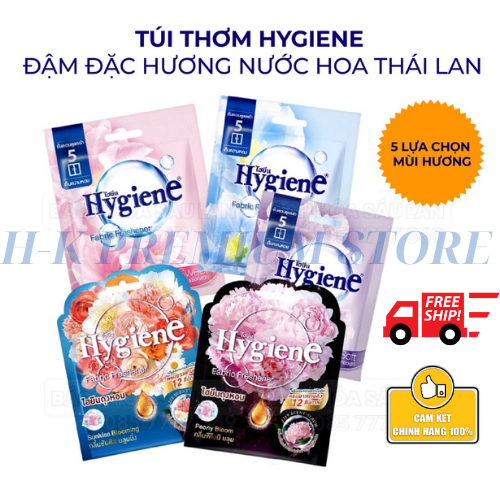 Túi thơm Hygiene Thái Lan - Treo phòng treo xe siêu thơm - Loại màu đen 8g hương hoa mẫu đơn