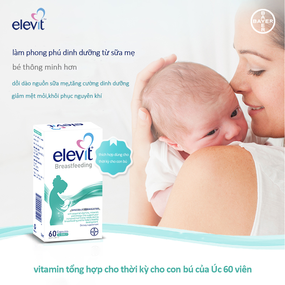 Elevit cho con bú và phụ nữ sau sinh 60v của úc