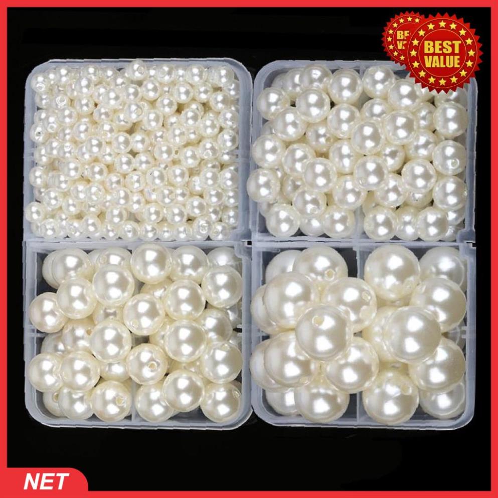 10g Hạt cườm hạt ngọc trai hạt bẹt viên ngọc trai loại tốt bóng sáng đẹp