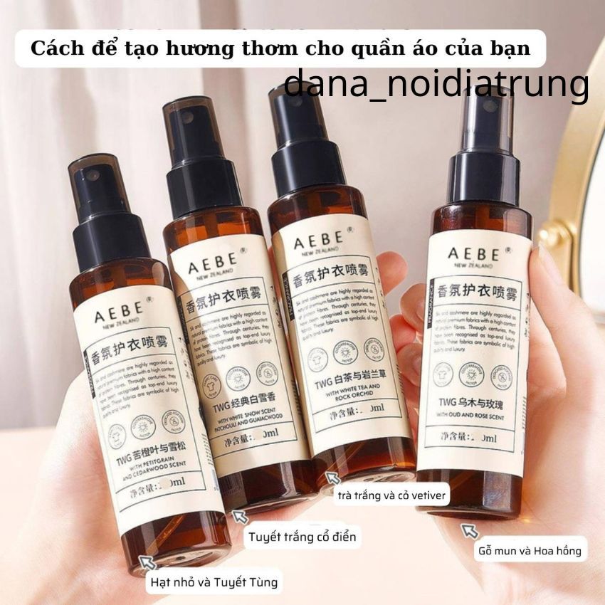 Xịt thơm quần áo xả vải khô 100ml tiện lợi, xịt thơm phòng đa năng kaba