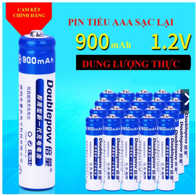 Bộ 4 viên pin đũa sạc aaa 900mah doublepow