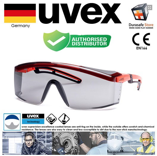 KÍNH UVEX 9164246 Astrospec 2.0 Safety Spectacle Supravision Excellence Len GỌNG CAM/ TRÒNG XÁM (kèm hộp)