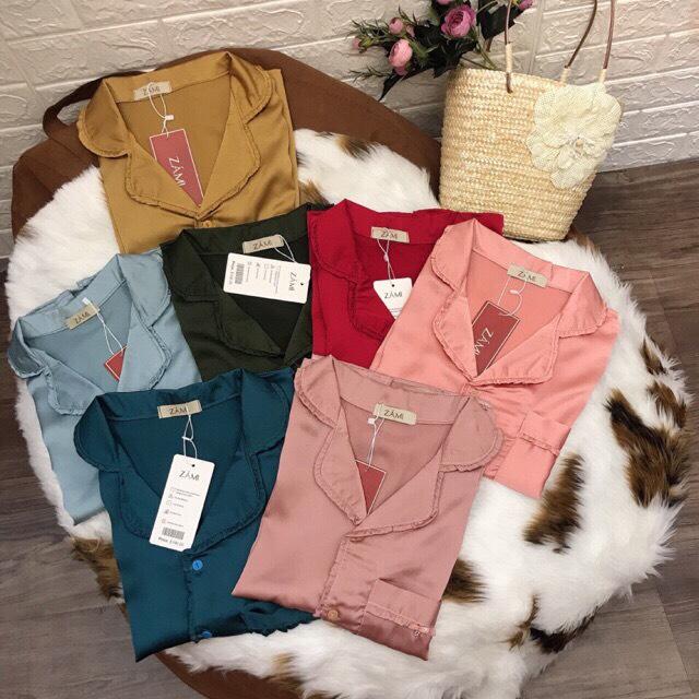 [HCM]XẢ lỗ!! Bộ ngủ satin bèo quần đùi dưới 62kg hàng cao cấp có túi quần (kéo ảnh sang xem màu)
