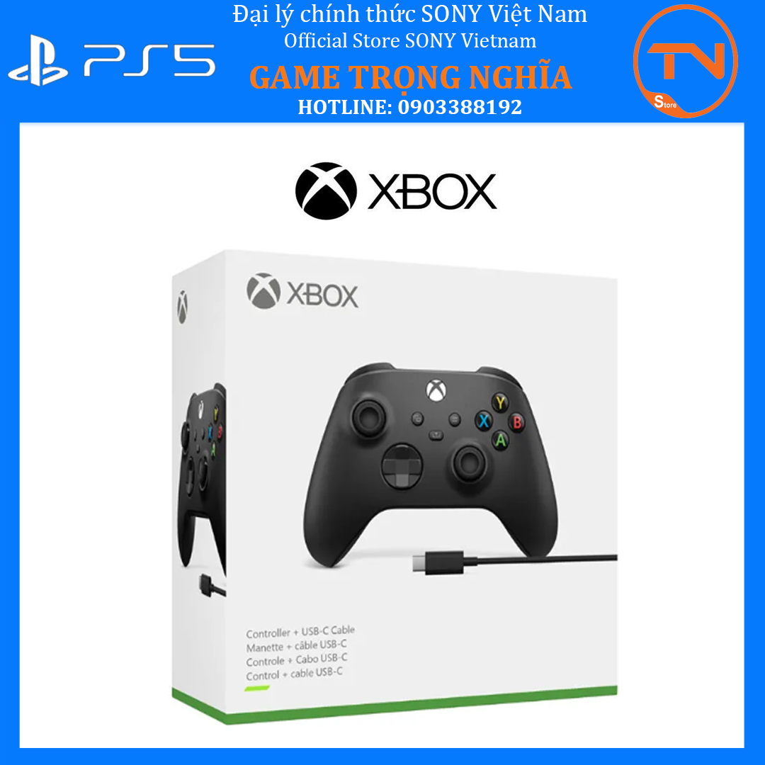 Tay cầm chơi game không dây microsoft xbox + cáp usb-c, series x/s