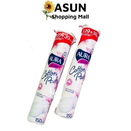 Bông tẩy trang aura 150 miếng
