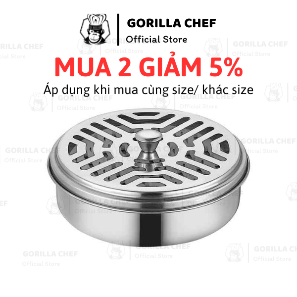 Hộp đựng nhang muỗi inox có nắp Gorilla Chef gạc tàn thuốc bằng thép không gỉ vô cùng vệ sinh