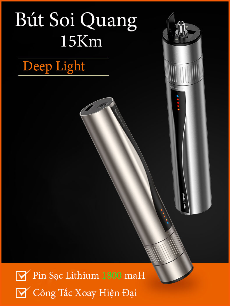 Bút soi quang pin sạc Deep Light 15KM 1800mAh