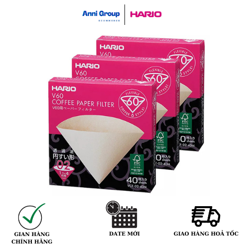 HCM-COMBO 3 GIẤY LỌC CÀ PHÊ Hario V60 2 40 tờ hàng nhập khẩu chính hãng Nhật/ Hario V60 Type 2- 40 filter/ NPP Anni Coffee