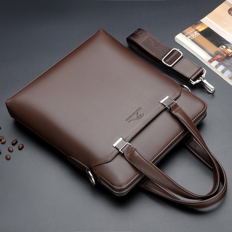 Túi xách nam công sở - Cặp Tài Liệu Phông Cách Quý Ông Thành Đat - Túi Xách Công Sở Nam Dọc Cao Cấp Chống Thấm Nước - Túi xách nam da - Ngola - DS8817