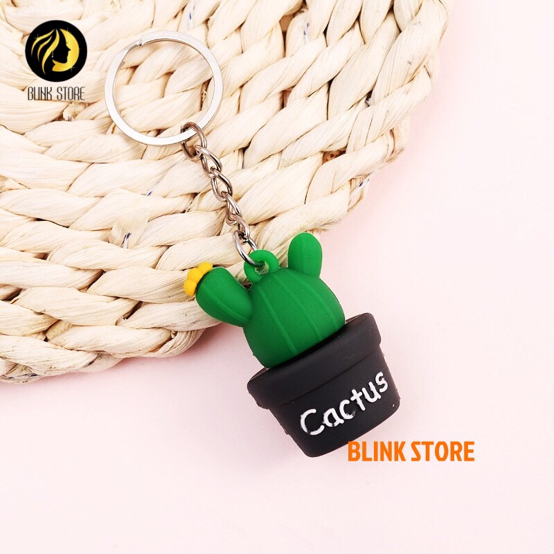 Móc chìa khóa hình cây xương rồng may mắn dùng cho khóa xe máy, ô tô, treo balo, túi xách chất liệu cao su mềm dẻo cực bền, phụ kiện trang trí đáng yêu, đem lại may mắn cho người sử dụng 5