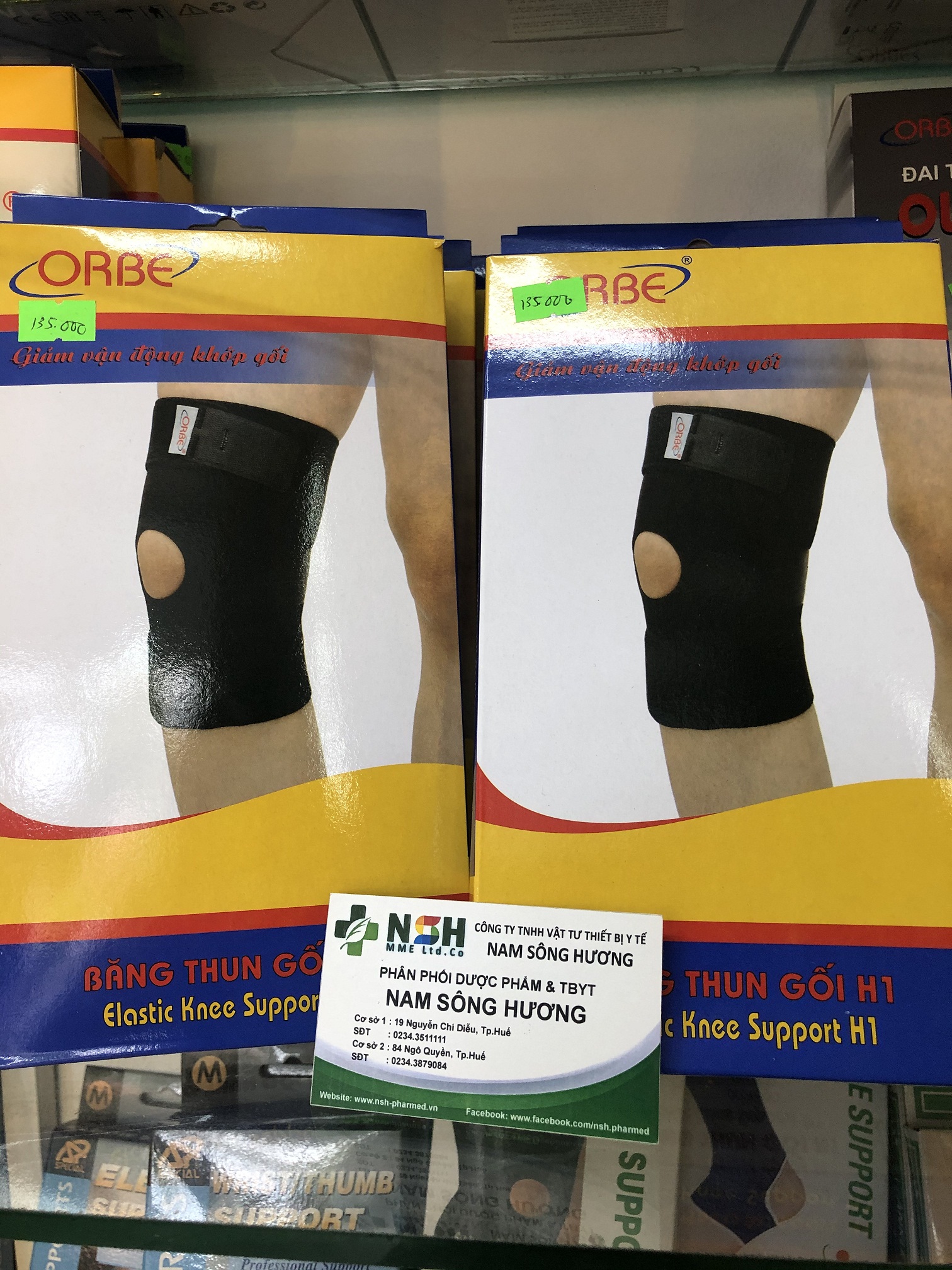 Băng thun gối đai hỗ trợ cố định quấn bó khớp đầu gối co giãn Orbe H1 size s m l