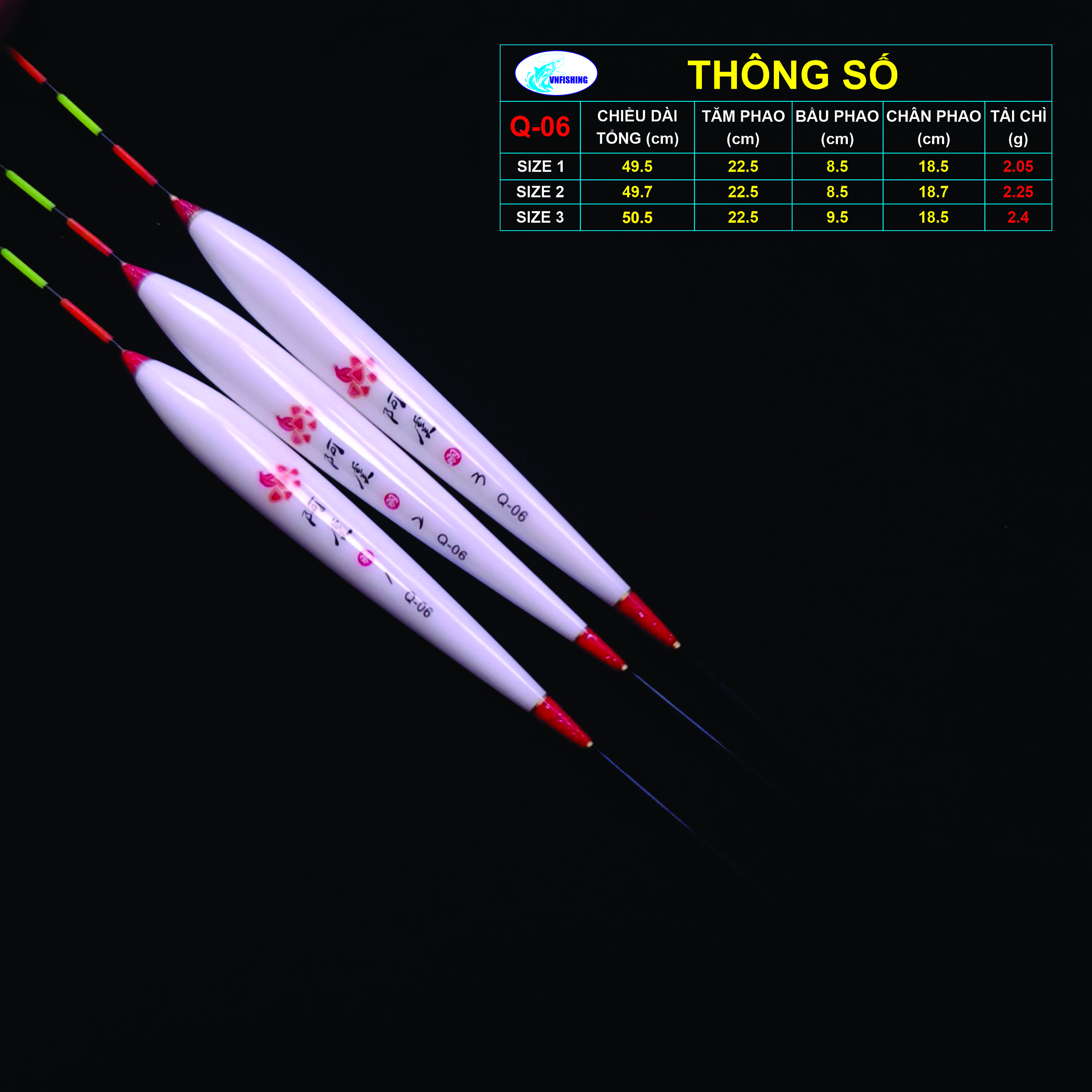 Phao săn hàng, phao lông công nước sâu q-06