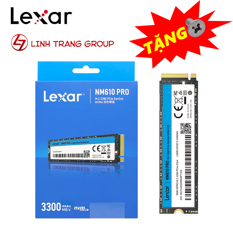 Ổ cứng SSD PCIe NVMe Lexar NM610, NM610 Pro 250GB 500GB 1TB - bảo hành 3 năm - SD20 SD21 SD22