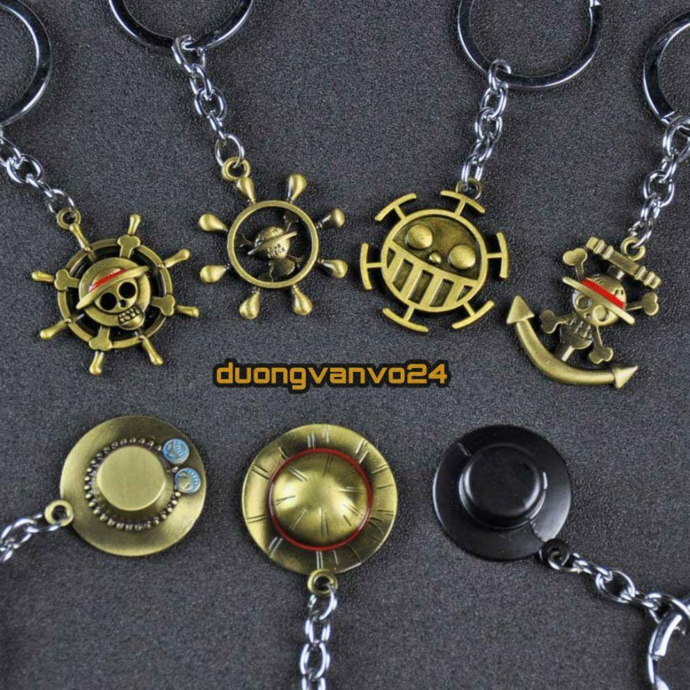 Móc khóa kim loại Onepiece, Mũ rơm, figure One Piece, sabo, băng heart, ACE
