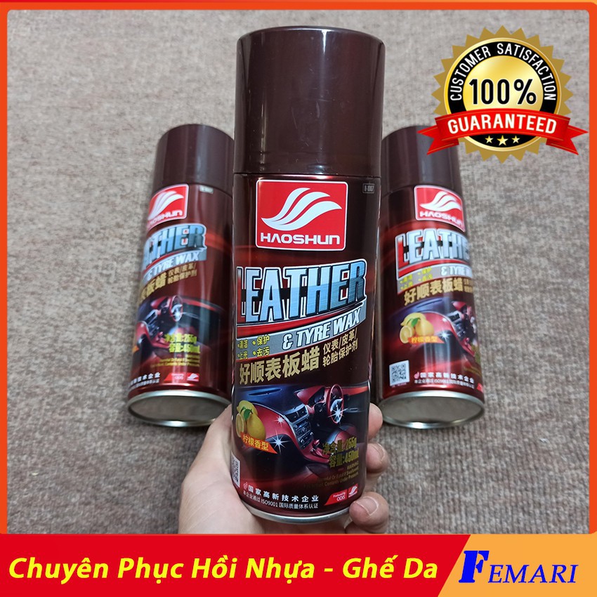 [Giá Sốc] Chai Xịt Phục Hồi Nhựa Nhám, Làm Đen nhựa nhám, Làm Mới Ghế Da HaoSun Hương Chanh