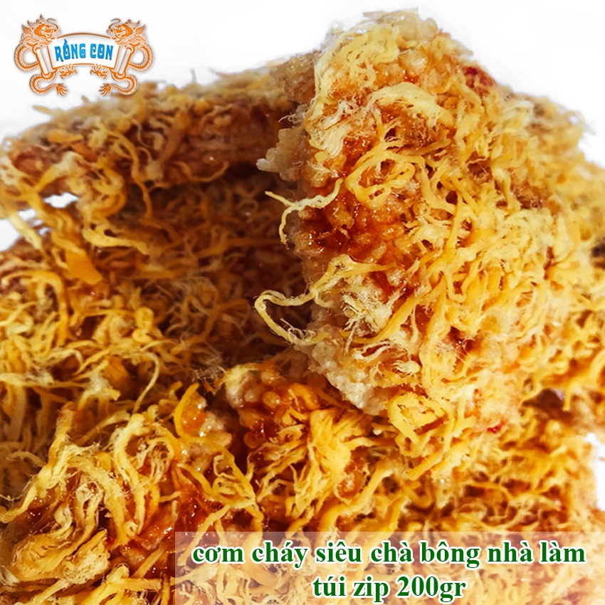 200gram cơm cháy siêu chà bông rồng con - siêu chà bông, siêu cay - đồ ăn vặt ngon rẻ