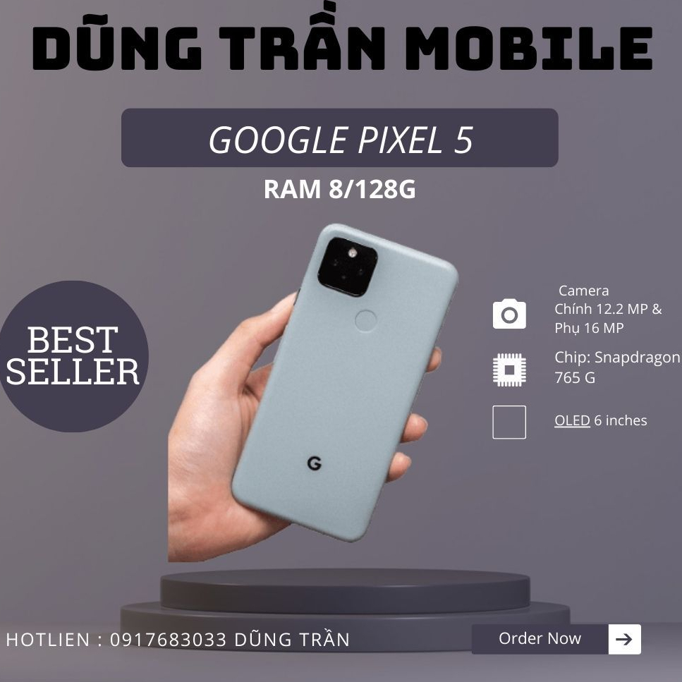 Điện thoại google pixel 5 5G siêu camera ram 8 bộ nhớ 128g quốc tế