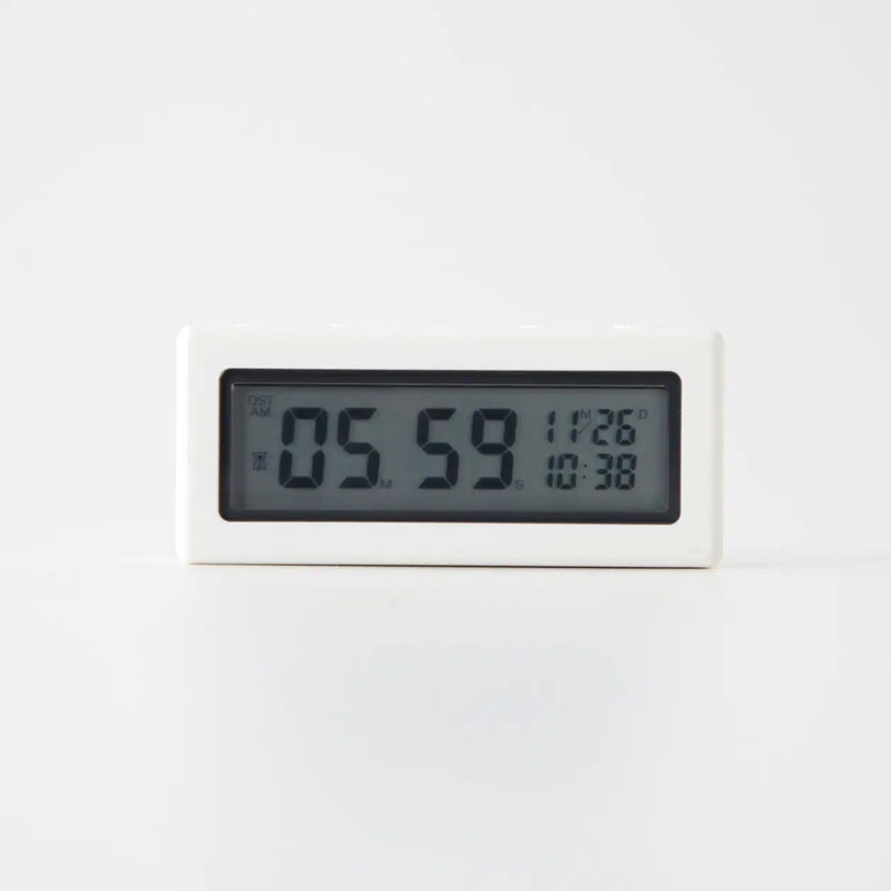 Muji đồng hồ bấm giờ điện tử - trắng