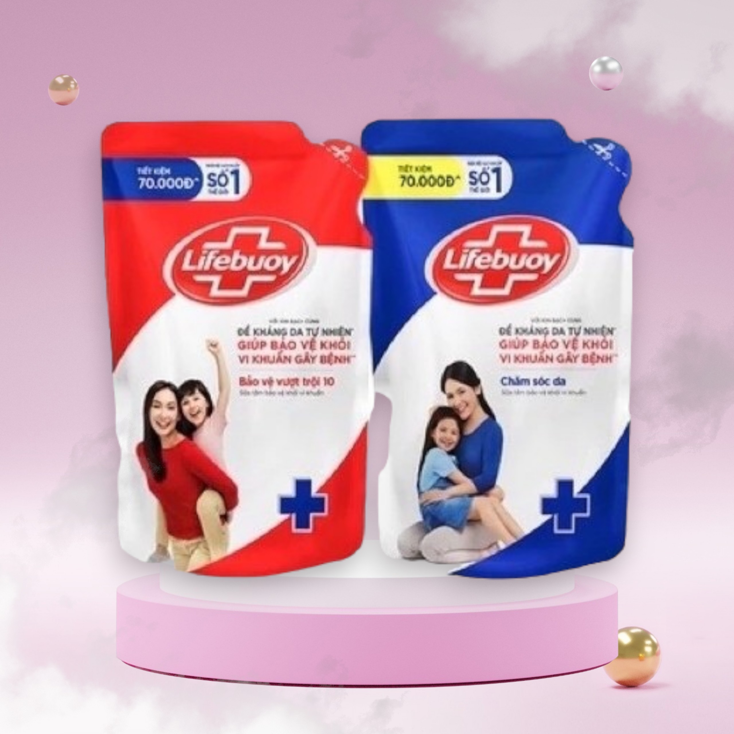 Sữa tắm Lifebuoy túi 850g dưỡng ẩm mềm mịn giúp bảo vệ khỏi 99.9% vi khuẩn và ngăn ngừa vi khuẩn lây lan trên da