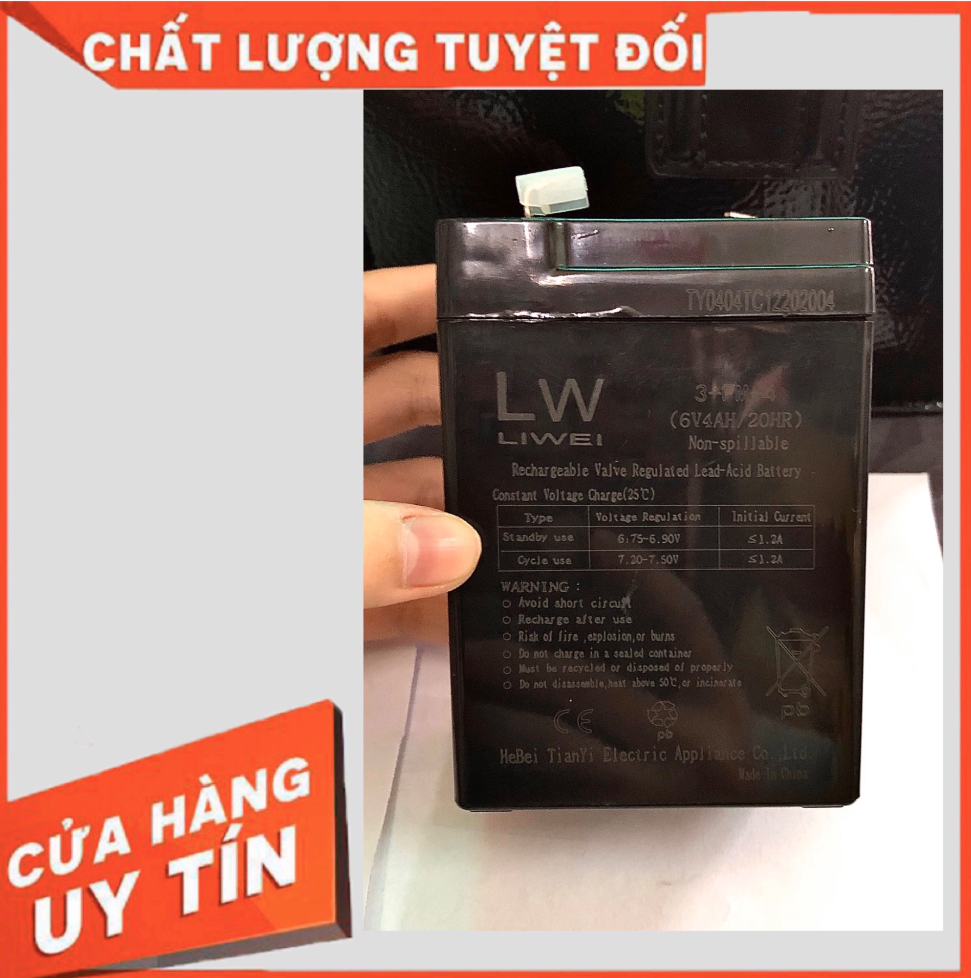 [HÀNG CHÍNH HÃNG] Bình ắc quy 6V4AH cho xe điện trẻ em loại tốt