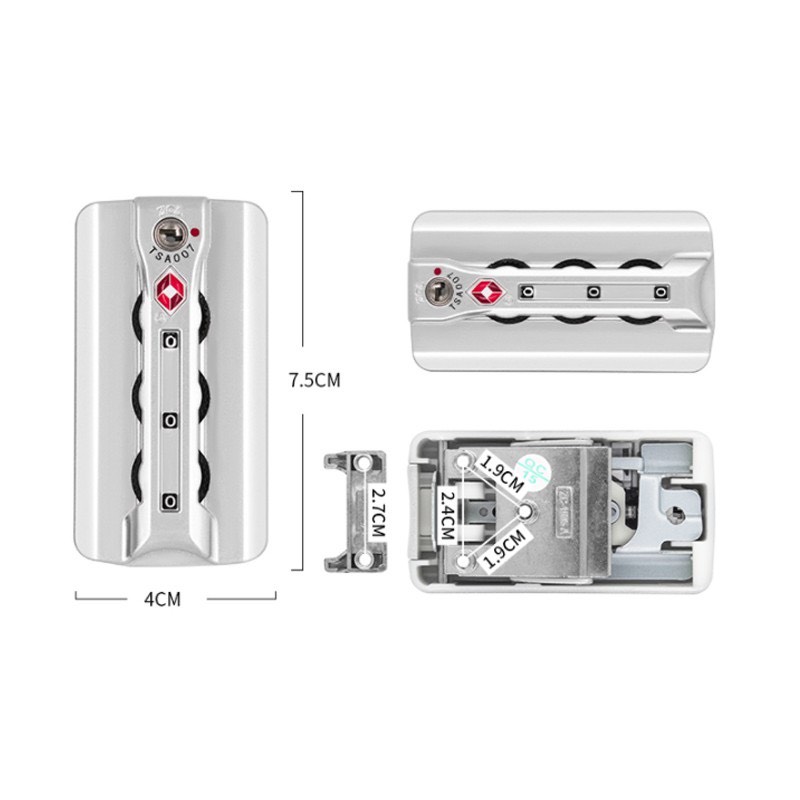 Khóa số cho vali khung nhôm cao cấp tích hợp TSA tiêu chuẩn KS003