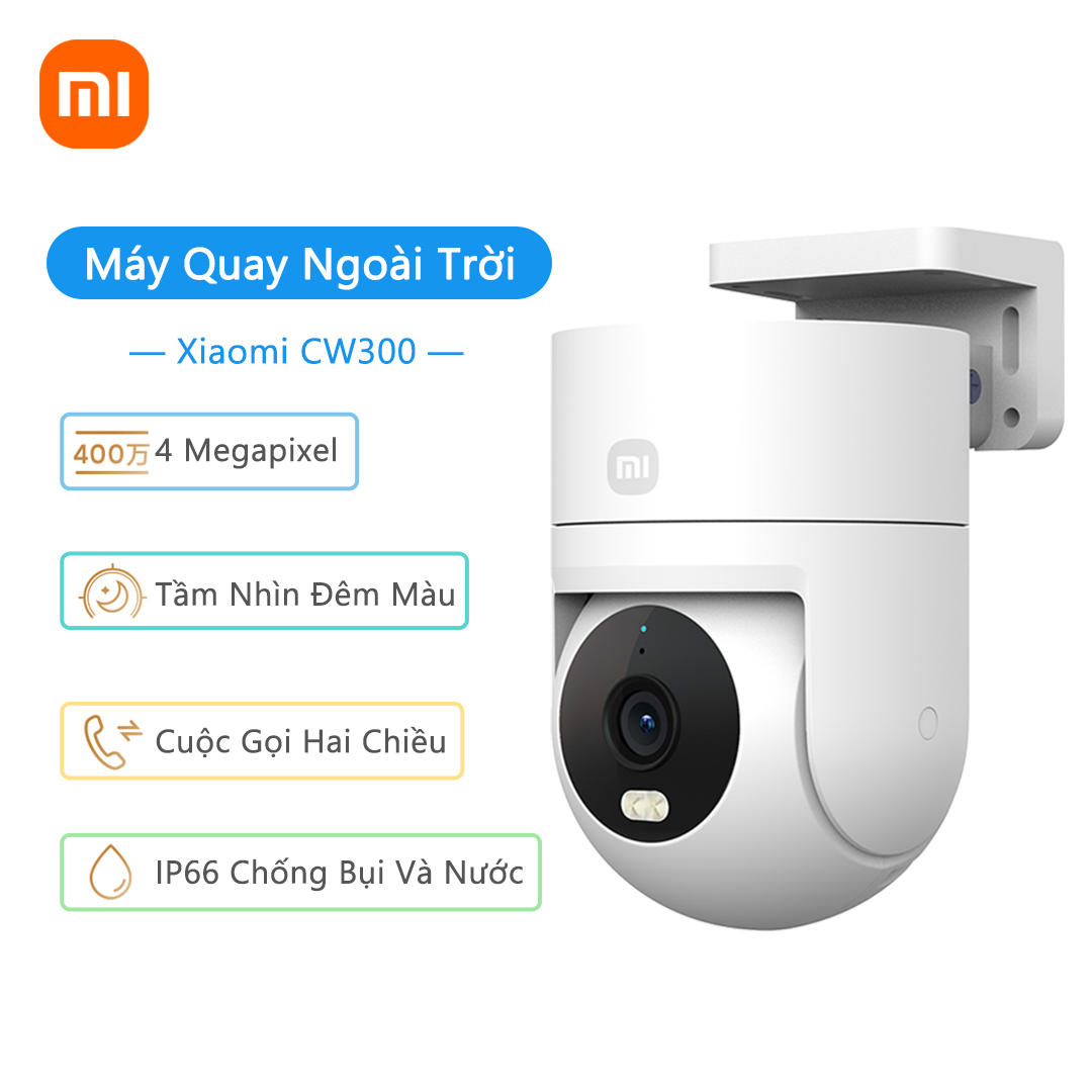  Camera ngoài trời Xiaomi điều khiển từ xa giám sát tại nhà cw300 tầm nhìn ban đêm đủ màu 360 ° 4MP giọng nói hai chiều chống nước chống bụi 2.5K 