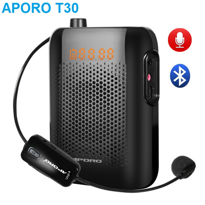 Máy trợ giảng không dây cao cấp Aporo T30, tích hợp Bluetooth UHF Wireless