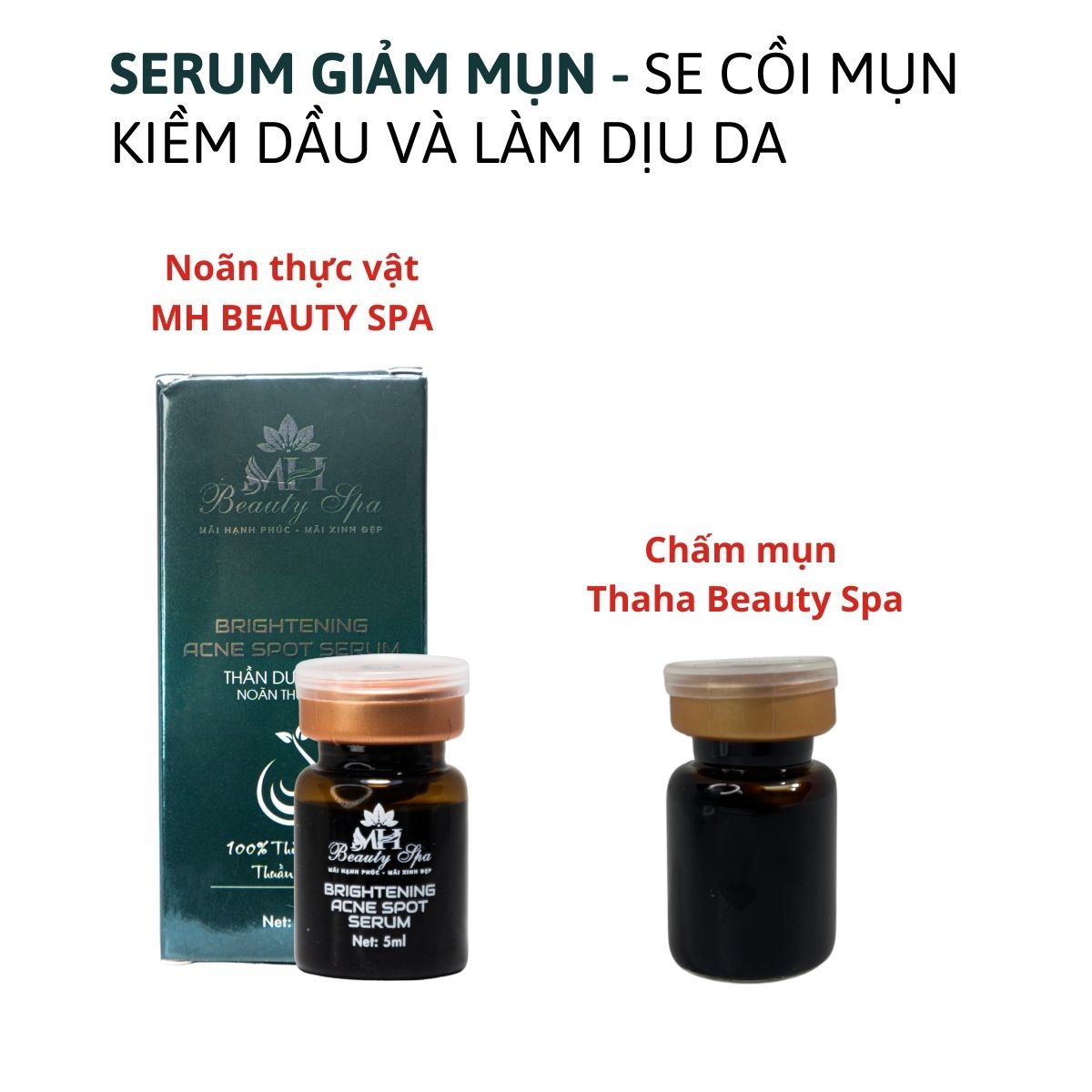 Noãn thực vật MH Beauty Spa, Chấm mụn Thaha Beauty Spa hỗ trợ giảm mụn, gom cồi mụn, đẩy mụn, kiềm d