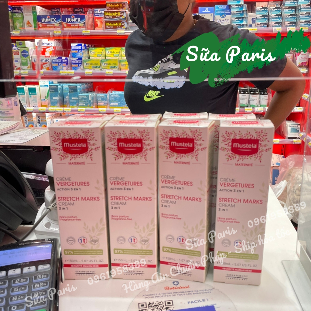 Kem Mustela Stretch Marks ngăn ngừa rạn da bụng, da mông khi mang bầu, hoặc sau sinh, tub 150ml_Sữa Paris