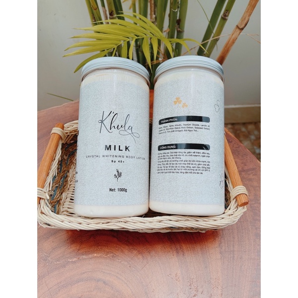 Kem body trắng da Body Milk ko bết rít 1000g & Tắm trắng thảo mộc dòng tắm trắng body cao cấp